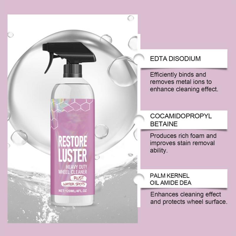 Automobile Wheel Cleaner Heavy Duty Wheel Cleaner Effective Rim and Tire Cleaner 120ml Powerful Brake Cleaner Spray Car Wash