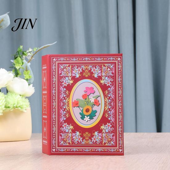 Compact Photo Album Album, Laminated Sleeve Page Refillable Mini Picture Holder, Vintage Ethnic Style Memory Book for Travel Postcards & Photos,