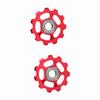2 шт. алюминиевый 11T ролик заднего переключателя передач для велосипеда(красный)