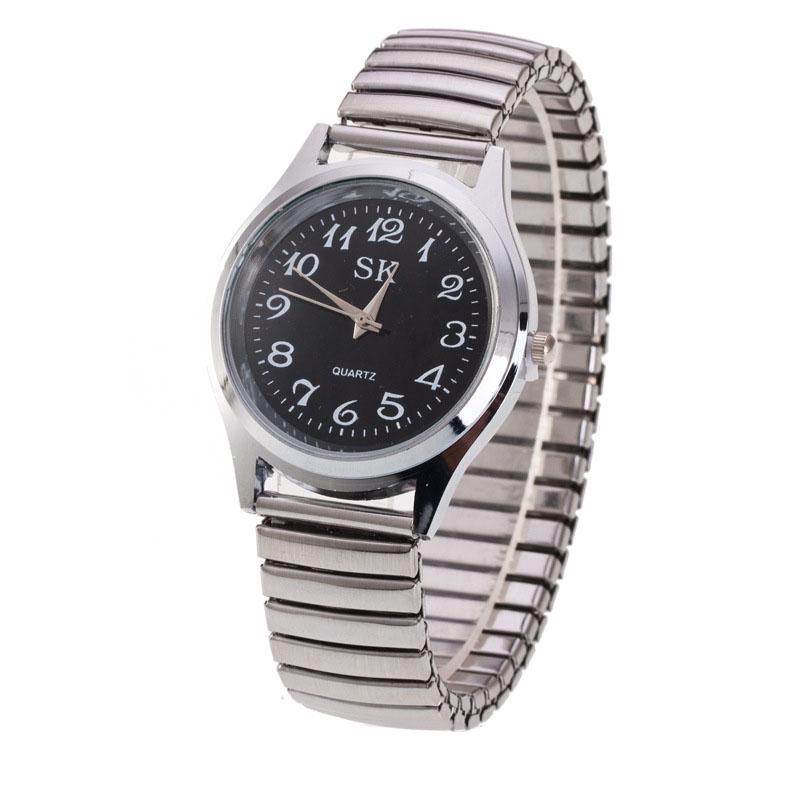 Модные эластичные наручные часы, простые цифровые кварцевые часы для мужчин, женщин, парные часы