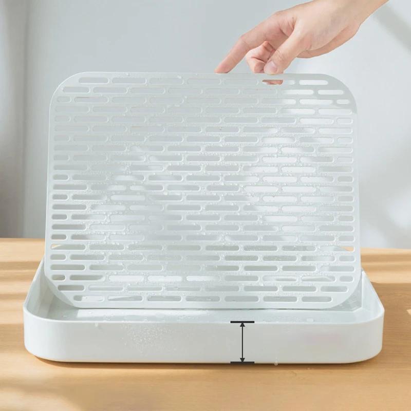 Двухслойный пластиковый поддон для слива Parlor, многоцелевой поднос для чая, кофе, фруктов, прямоугольный поднос для хранения кухонной посуды