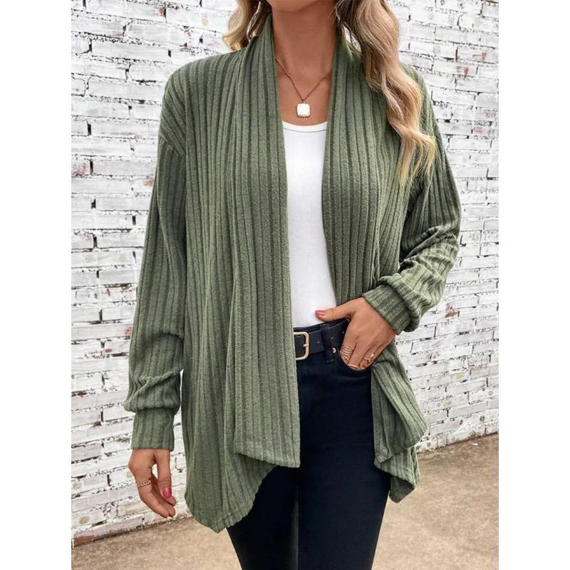 Autumn and Winter Women's Cardigan Long Sleeve Solid Colour Loose Jacket