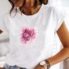 (Азиатский размер) Женская милая футболка с цветочным принтом в цветочном стиле 90-х годов, женская футболка, верхняя одежда, повседневная модная футболка с короткими рукавами, женская футболка с графическим рисунком