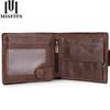 Brand Men Wallets Genuine Leather Short Coin Purse Fashion Hasp Wallet For Male Portomonee with Card Holder Photo Holder