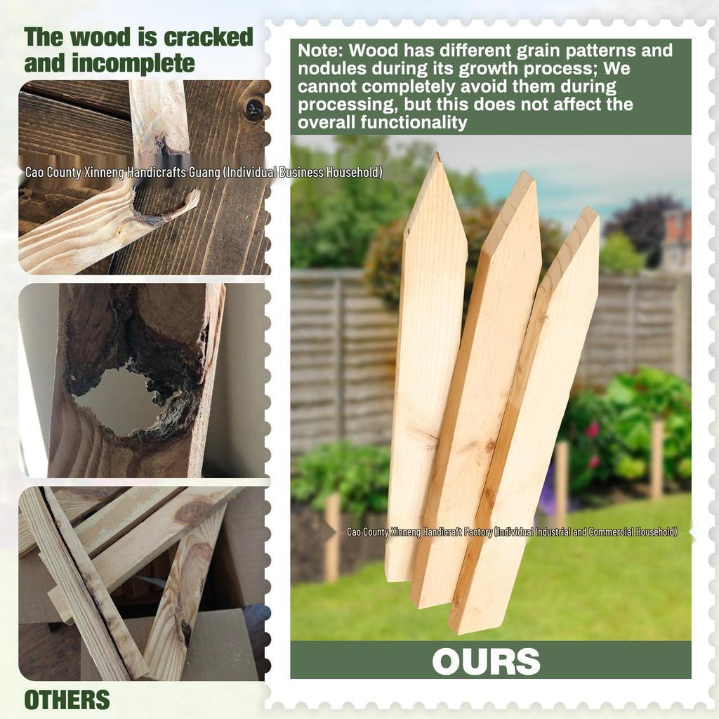 Wooden Garden Picket Fence Stake for Plant Support and Boundary Marking