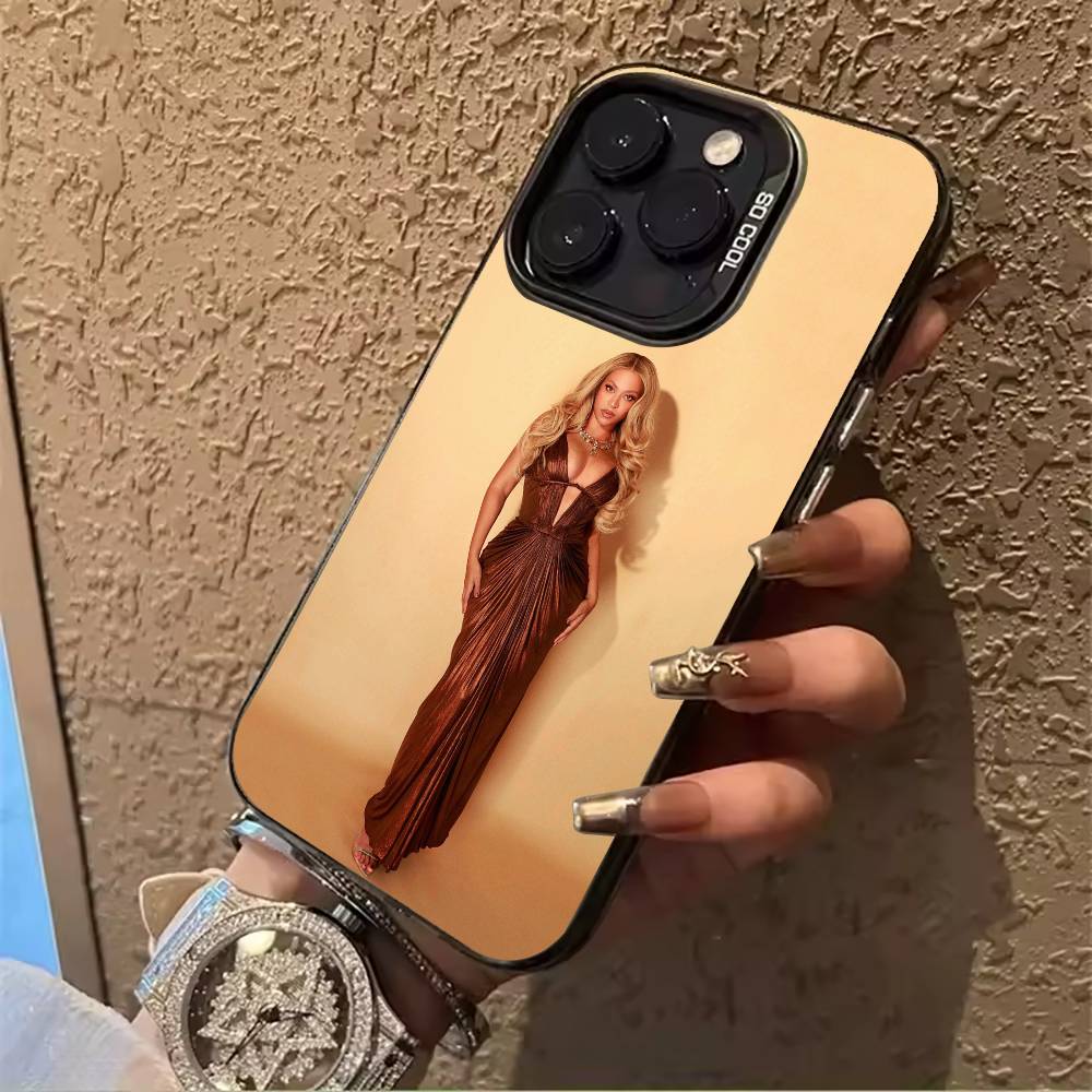 pop diva-B-eyoncé Phone Case For iPhone 17,16,15,14,13,12,11 Plus Pro Max Colored Silver Phone Case