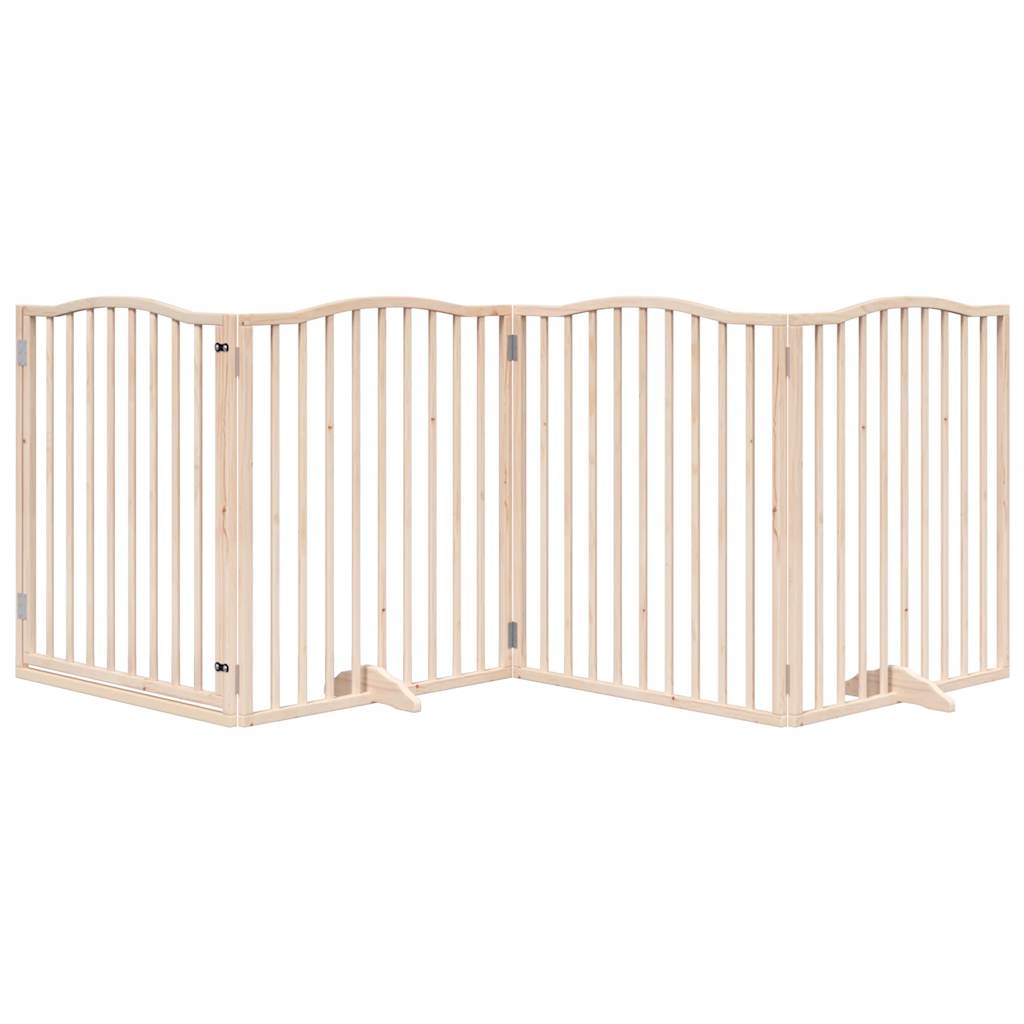 4 Piece Foldable Dog Gate 320 cm Poplar Wood
