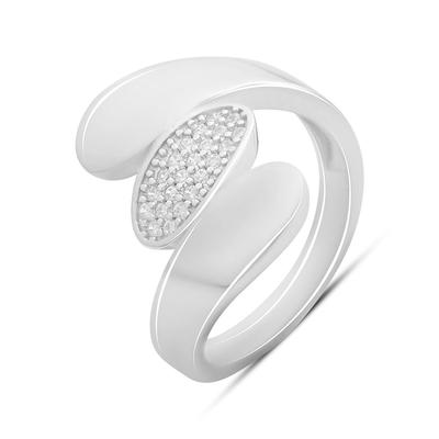 Серебряное кольцо с фианитами, вес изделия 3,71 гр (2193456)