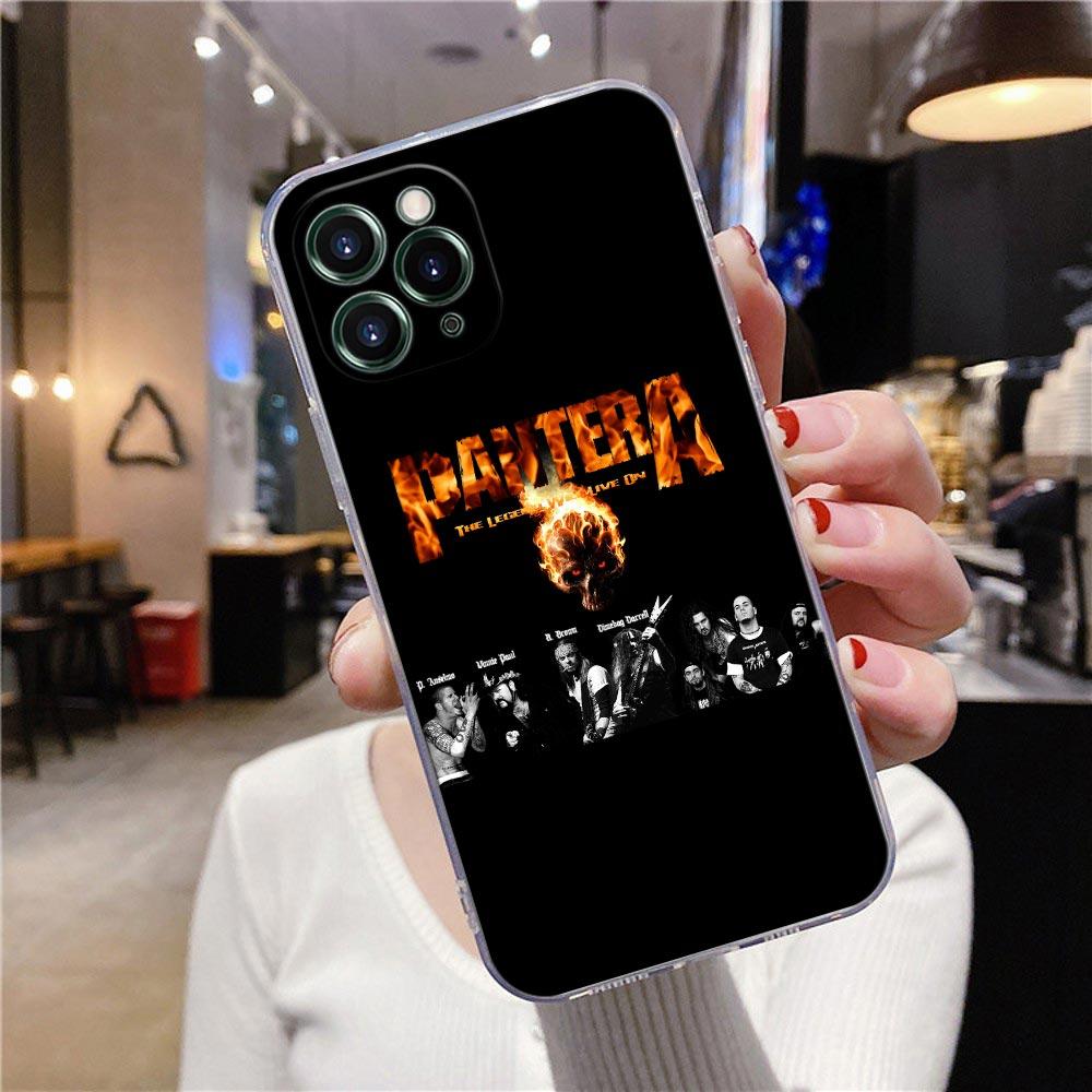 Прозрачный чехол для Apple iPhone 12 11 13 Pro Max mini XS X XR 7 8 Plus SE, чехлы Pantera Dimebag Darrell Guiar Rock Band