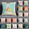 Office Living Room Home Pillowcase Abstract Illustration Style Printed Pillowcase Car Ornaments
