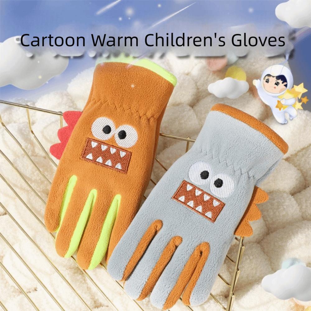 Windproof Student Wrist Gloves Cartoon Children Cycling Gloves Full Fingers Gloves  Autumn Winter