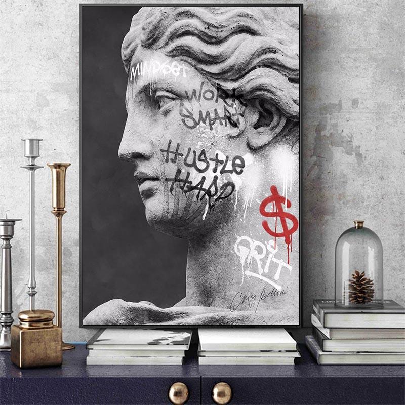 Скульптура Давида, статуя, картина маслом, современный граффити, художественный постер и печатная Настенная картина для гостиной