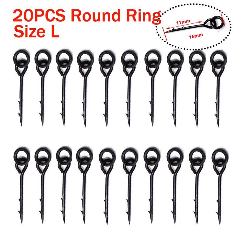 20PCS Metal Bait Spikes Carp Fishing Accessorie Bait Sting Boilies Pin with Ring Corn Ronnie Hair Rig Carp Feeder Tackle