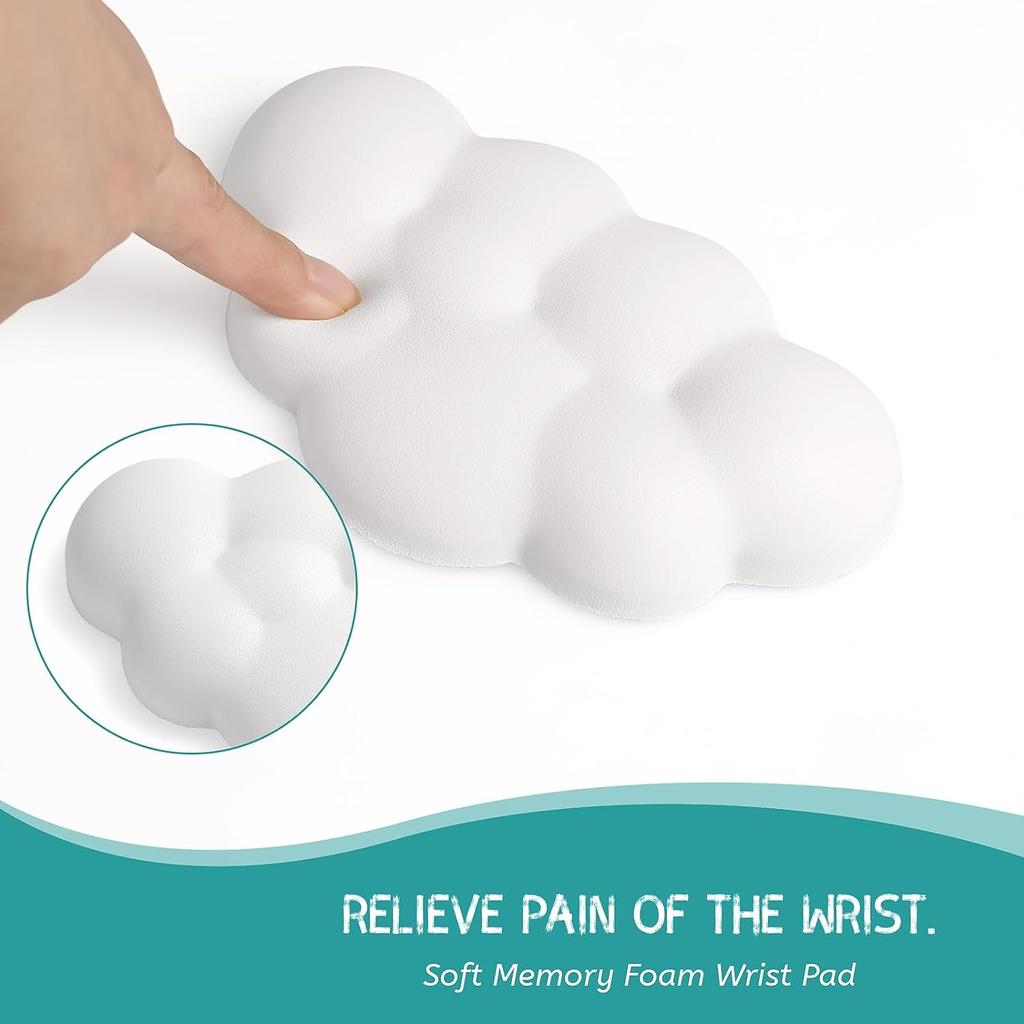 Подставка для запястья Keyboard Cloud с мягкой кожаной подставкой из пеноматериала с эффектом памяти для удобного набора текста и облегчения боли в офисе