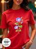 Realistic Flower Print Available In Three Colors 100 Pure Cotton Material Roundneck Shortsleeved Unisexs Tshirt Top