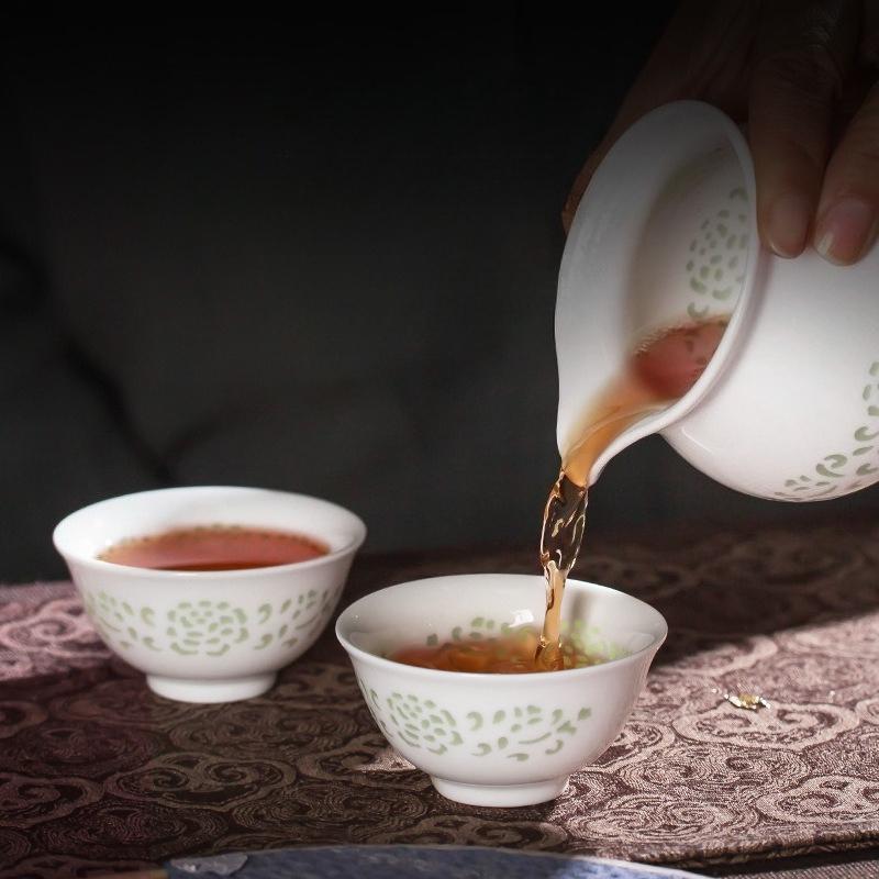 1 шт. Чисто-белый полый изысканный набор для кунг-фу чая, высококлассная чайная чашка, чайная пиала, чайная комната, одинарная чашка мастера, чайная чашка