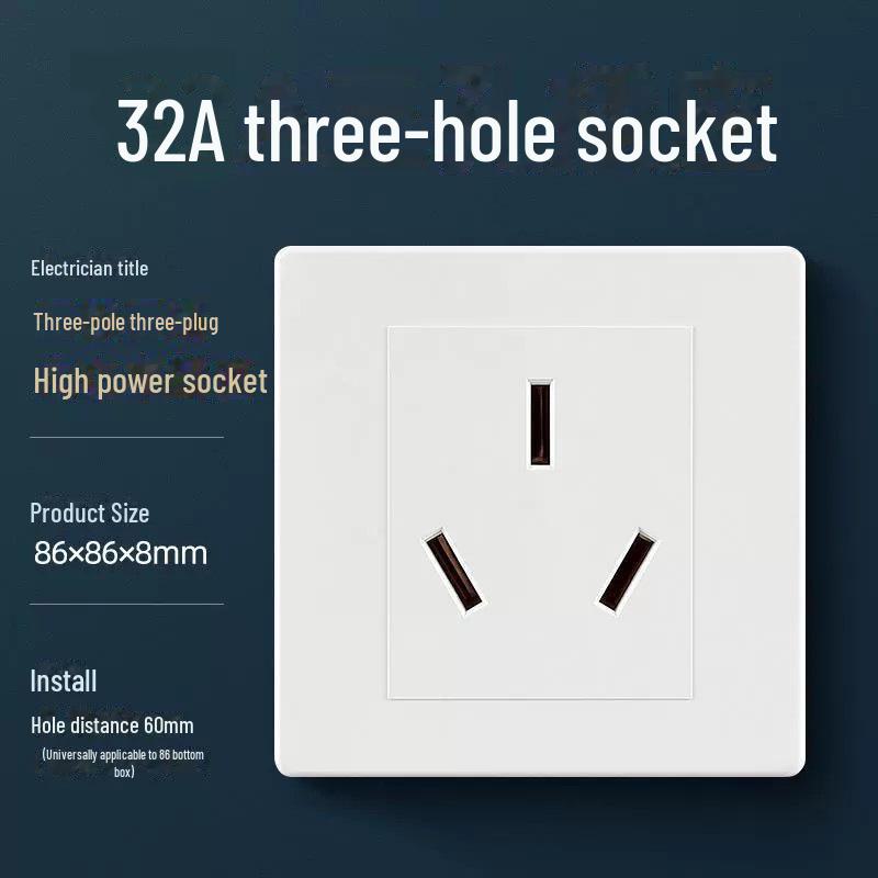 Розетка для кондиционера типа 86 высокой мощности, 20 А с выключателем и 25 А трехфазная четырехпроводная панель