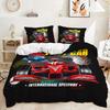Трехсекционный пододеяльник с изображением гоночного внедорожника, комплект постельного белья из двух частей для мальчиков