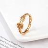 Korean Version of Manga Wind Little Boy Confession Ring Titanium Steel Electroplating Ins Letter Ring Women's Niche Exquisite Accessories