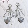 Y2K Punk Heart Snake Bow Pendant Keychain Personality Sweet Cool Beaded Keyring  Bag Charms Key Holder Gifts