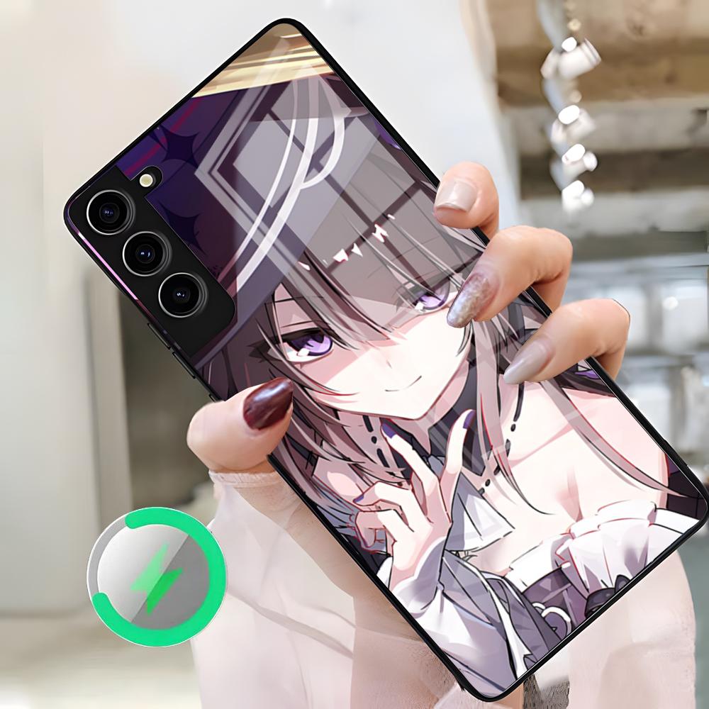Чехол для телефона Honkai Star Rail Herta для Samsung S26 Ultra S25 Edge S23 S22 S21 S20 Ultra Plus S24 Fe A25 Магнитная стеклянная крышка