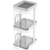 Easy-to-Clean, Space-Saving Condiment Rack, 2-Piece & 3-Tier Condiment Storage Rack Set, Slim Tower, White, 3652