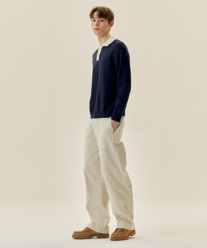 MINDBRIDGE [Couture] Collar Contrast Semi-Oversized Knit - 2 Colors
