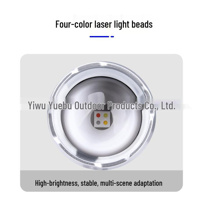 Multifunctional Zoom Headlamp with 4 Light Sources, 8 Modes, and Digital Display - Aluminum & Plastic for Outdoor Use