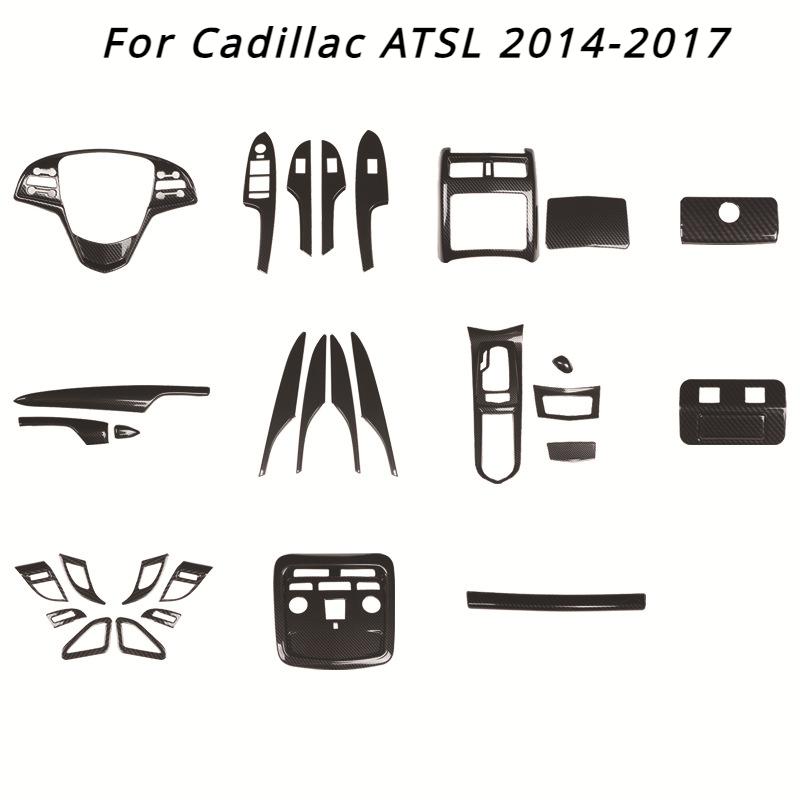 Добавьте немного стиля вашему Cadillac ATSL 2014-2017 Автомобильные аксессуары Наклейки в стиле углеродного волокна Украшение салона автомобиля Панель приборов