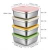 Portable Lunch Box Outdoor Picnic 1/2 Grids Large Capacity Fruit Salad Food Storage Container 304 Stainless Steel Bento Box