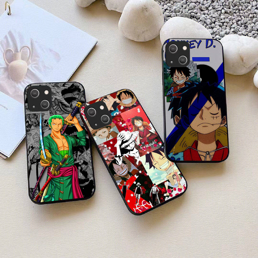 KK-41 One Piece Poster Soft Black Case for iPhone XR 14 15 11 12 13 6 7 8 X XS Pro Max Samsung S22 S23 S21 S24 FE Ultra S8 Plus