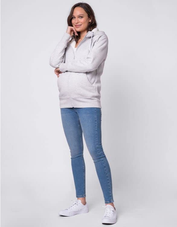 Толстовка, Парка, Женская, Серая, S [Seraphin] для беременных, совместимая со слингом с капюшоном