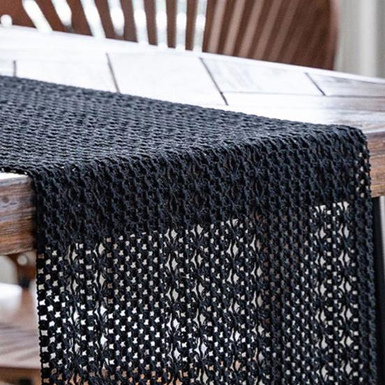 Хлопково-льняная скатерть с кисточками, настольная дорожка, многоразовый праздничный декор для стола для ресторана, столовой, бара, кухни, дома