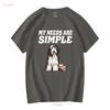 Bearded Collie T Shirt My Needs Are Simple Dog Coffee Reading Book long or short sleeves vintage Washed Stretched Unisex