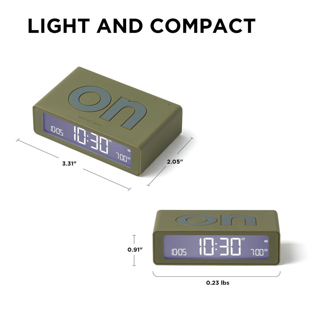 LEXON Мини Реверсивный ЖК-будильник Flip Mini Черный USB-TypeC Зарядка 3 Уровня Яркости Сенсорный Датчик Отсрочка Звука Подсветка