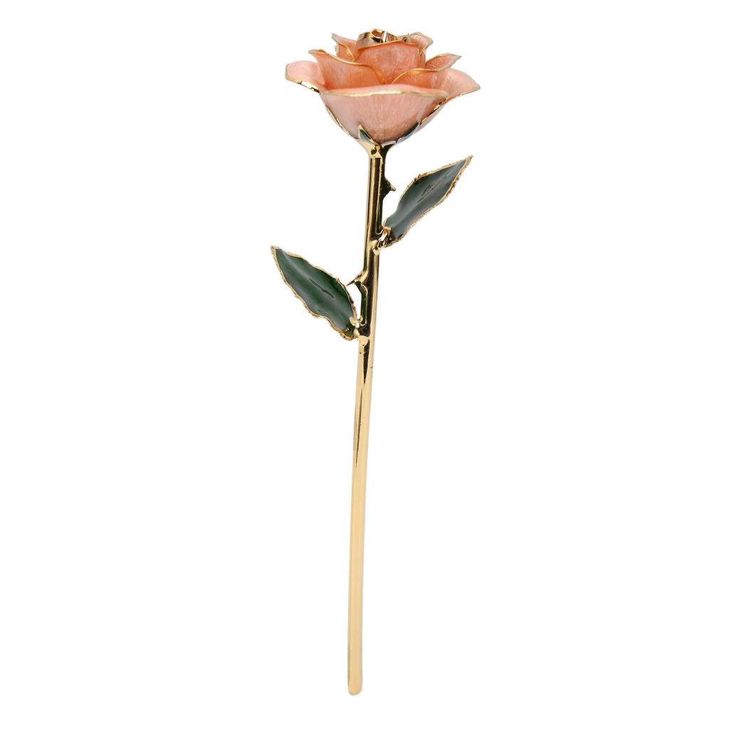 Gold Dipped Rose 24K Gold Plated Dipped Rose with Stand for Valentine " S Day and Anniversary Pink