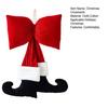 Black Boot Velvet Bow Christmas Ornaments Festive Wall Hanging Decoration for Tree Soft Plush Holiday Accents