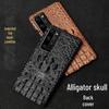 Чехол из натуральной воловьей кожи с черепом крокодила для Honor 30/30 Pro/30 Youth Edition — защитите свой телефон стильно!
