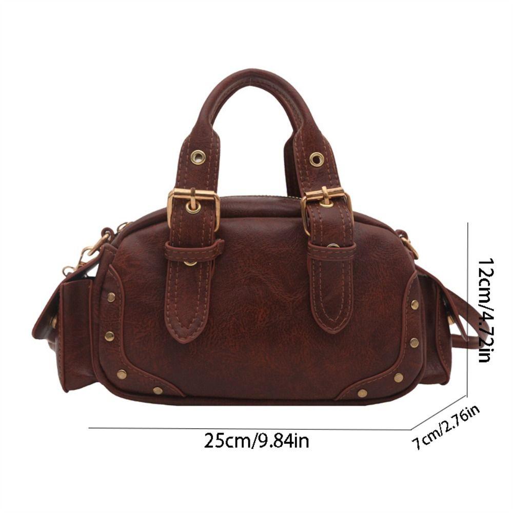 Pu Leather Vintage Underarm Bag Spicy Girl Locomotive Pack Punk Armpit Bag Girls