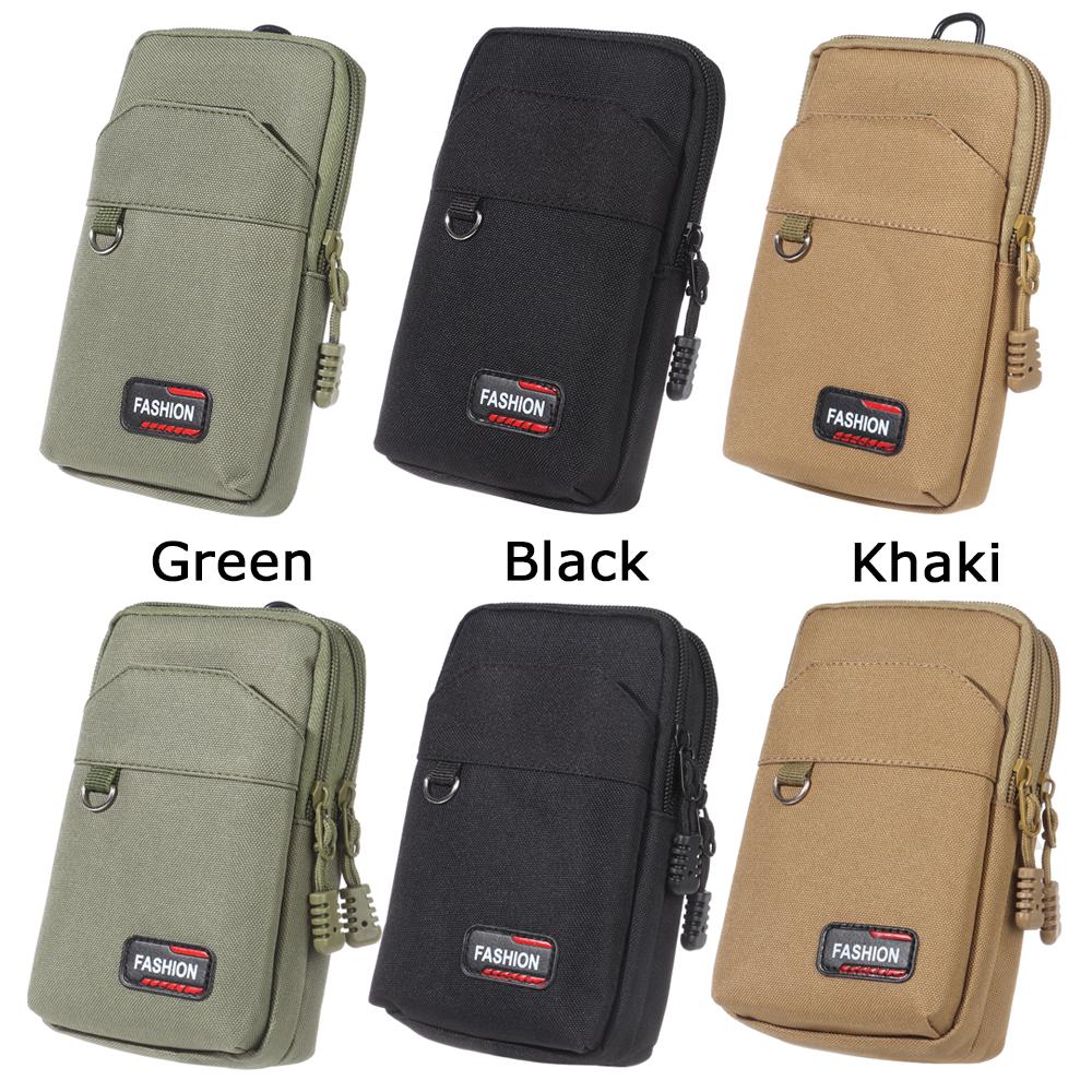 Men Single/double Layer Camping Hunting Wallet Pocket EDC Molle Bag Waist Purse Phone Pouch
