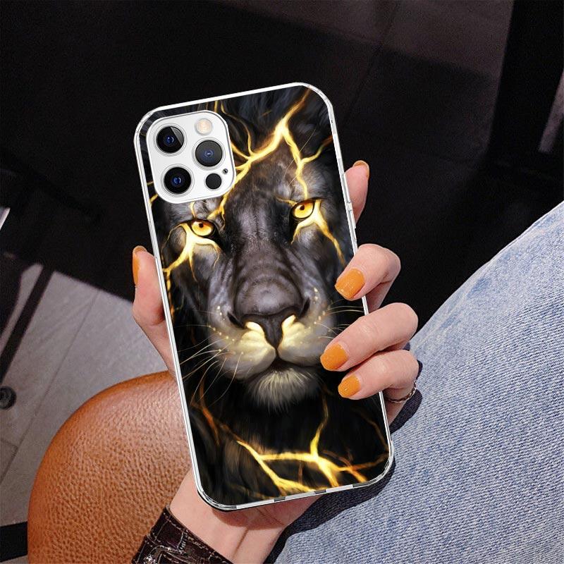 Чехол для телефона Лев Альфа Самец Детеныш Король Для iPhone 17 Air 16 Pro Max 16E 15 + 14 Plus 11 12 13 Mini 7 8 SE Подарок Печатная Крышка Fundas 1