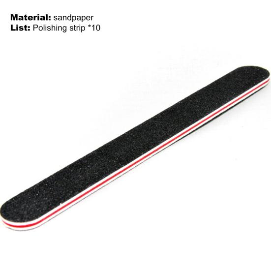 10Pcs Emery Board Large Area Wide Application Sandpaper Black Sand Red Heart Nail File for Salon