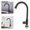 304 Stainless-Steel Kitchen Faucet Water Purifier Single Cold Tap Rotation Deck Mount Black Single Handle Kitchen Sink Faucet