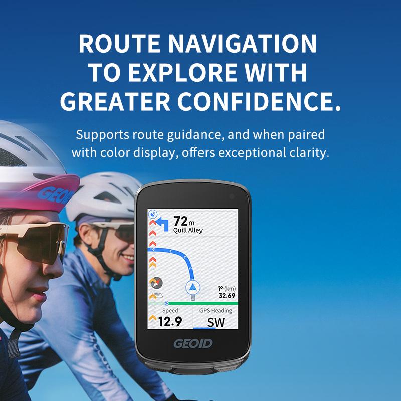 GPS-велокомпьютер GEOID CC700 с 2,8-дюймовым цветным экраном, велоспидометр с навигацией по маршруту, WIFI, водонепроницаемый велоодометр