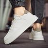 Men's Genuine Leather Sneakers: 2025 Autumn Trend, Thick-Soled, Non-Slip, Height-Boosting, Versatile White Casual Athletic Shoes.