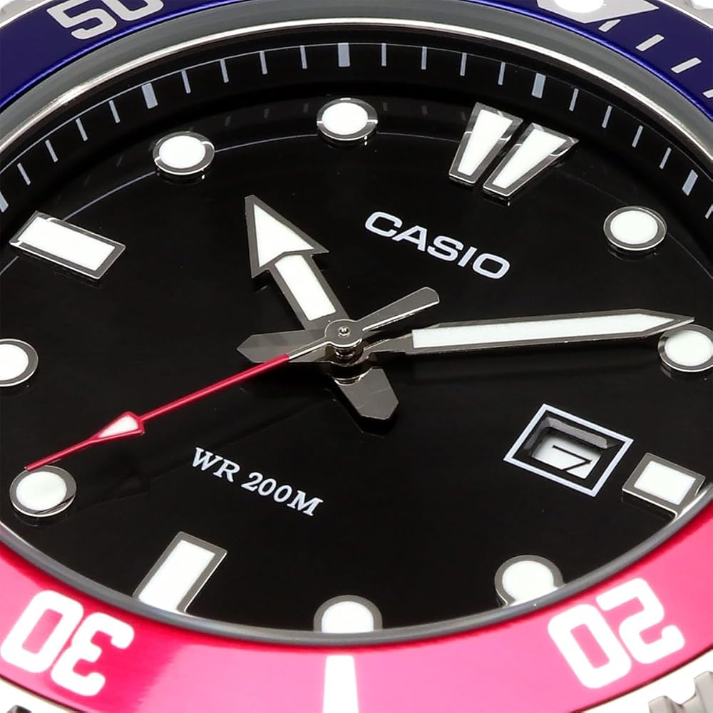 Casio MDV-107D-1A3 Аналоговые кварцевые часы Браслет из нержавеющей стали Черный циферблат