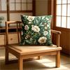 Vintage Style Floral Pillow Cover Green Botanical Print Boho Cottagecore Cushion Case For Sofa Bed Home Decor