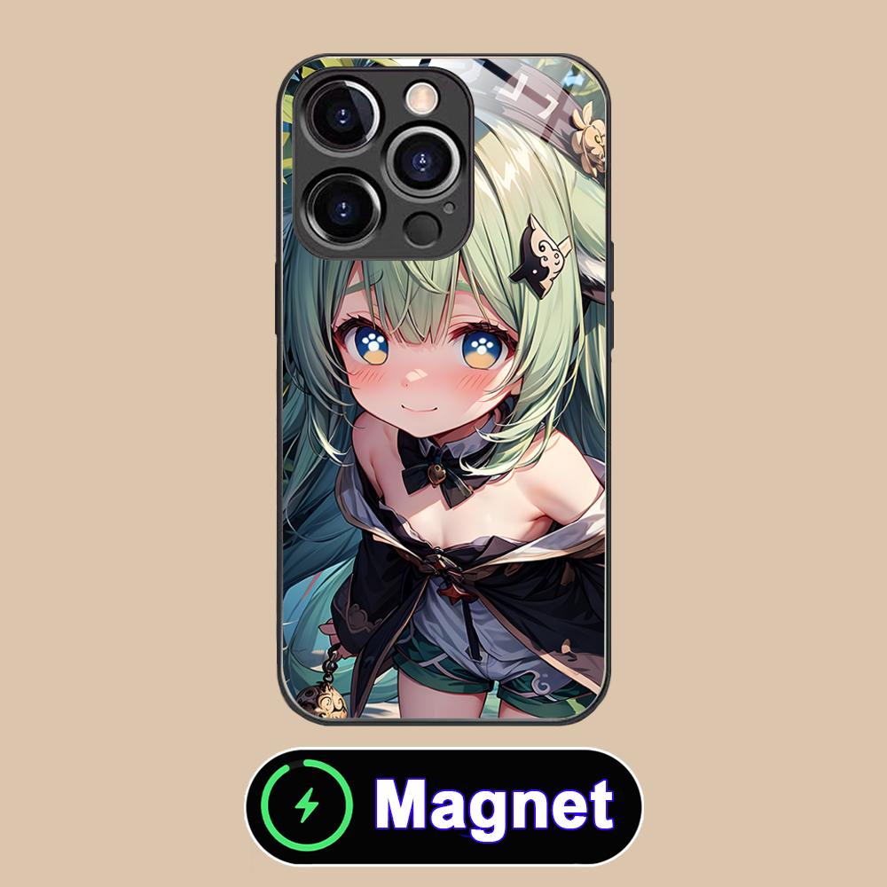 HSR Huohuo Стеклянный чехол MagSafe для мобильного телефона iPhone 17 16 15 14 13 12 11 Air Pro Max Plus Mini Цветная крышка
