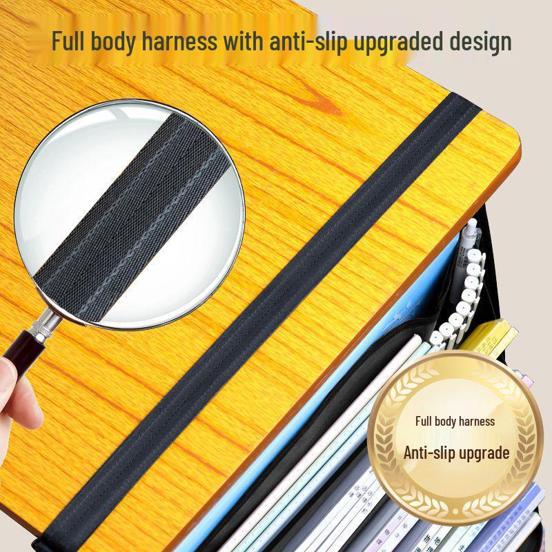 Desk Storage Bag & Book Holder for Students - Table-Side Hanging Organizer for Elementary & High School