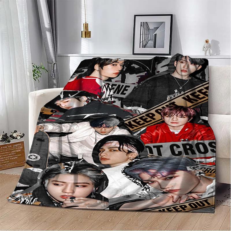 3D KPOP S-Stray-K-Kids Плед Плед для пикника Теплые фланелевые пледы Покрывала для дивана кровати Домашние Постельное белье Подарки на день рождения